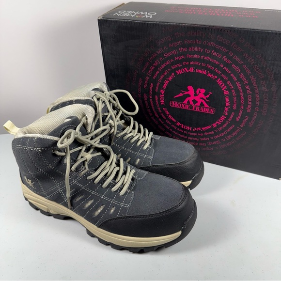 Moxie Trades Women's Jane Hi Composite Toe Hiker Work Boots in Navy Size 9 - Picture 2 of 13